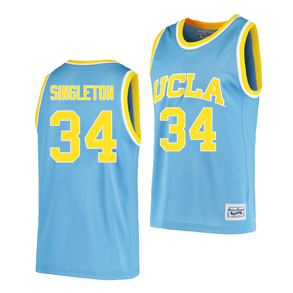 Men #34 David Singleton UCLA Bruins College Jerseys Sale-Retro Blue - Click Image to Close